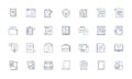 Registers and folders line icons collection. Organization, Storage, Files, Folders, Tabs, Indexing, Cataloging vector
