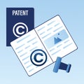 Registration Copyright Patent Copyright. Patent Office, Bureau banner. Legal consultation. Intellectual property defence