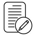 Registration document icon outline vector. Sign new member