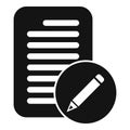 Registration document icon simple vector. Sign new member