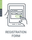 Registration Form Icon with Outline Style and Editable Stroke Royalty Free Stock Photo