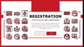 registration login website form landing header vector Royalty Free Stock Photo