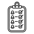 Registration member clipboard icon outline vector. Data code device