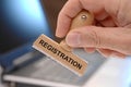 Registration printed on rubber stamp Royalty Free Stock Photo