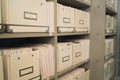 Registry or archive of medical folders in the dental clinic.