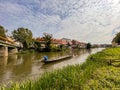 the regnitz river in the bamberg city, bavaria Royalty Free Stock Photo