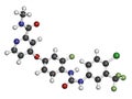 Regorafenib cancer drug molecule.