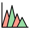 Regression analysis icon color outline vector