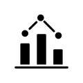 Regression in data mining black glyph icon