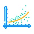 regression graph machine learning color icon vector illustration