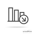 Regression graph outline icon black color Royalty Free Stock Photo