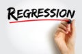 Regression is a set of statistical processes, text concept background Royalty Free Stock Photo