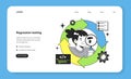 Regression testing technique web banner or landing page. Software testing