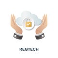 Regtech icon. 3d illustration from fintech collection. Creative Regtech 3d icon for web design, templates, infographics