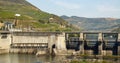 Regua dam in Douro river, Douro Valley, Regua, Portugal Royalty Free Stock Photo