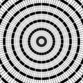 Regular black and white curled pattern aligned radially. Halftone line ring illustration. Abstract fractal background.