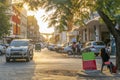 Regular car and human traffic on the street of Maputo, Mozambique