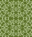 Regular circles and ellipses pattern olive green white