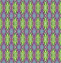 Regular diamond pattern light green purple violet blue and yellow Royalty Free Stock Photo