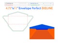 Envelope design 4.75x11 inch dieline template and 3D envelope editable easily resizable
