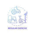 Regular exercise blue gradient concept icon