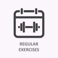 Regular exercise icon on white background. Vector illustration. Royalty Free Stock Photo