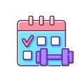 Regular exercise RGB color icon Royalty Free Stock Photo