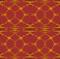 Regular intricate squares pattern red orange dark brown