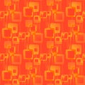 Regular intricate squares pattern with wavy lines yellow orange overlaying