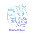 Regular meals blue gradient concept icon Royalty Free Stock Photo