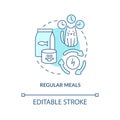 Regular meals turquoise concept icon Royalty Free Stock Photo