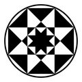Regular octagram symbols, two star polygons in a circle frame