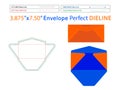 Envelope 3.875x7.5 inch dieline template and 3D envelope editable easily resizable