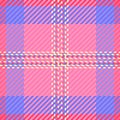 Regular pattern textile tartan, place texture vector plaid. Grand fabric background seamless check in pink and indigo colors