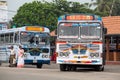 Regular public bus from Hikkaduwa to Galle in Sri Lanka.