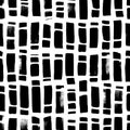Regular rectangle brush strokes vector seamless pattern. Hand drawn abstract background.