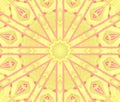 Regular round star ornament yellow violet pink centered