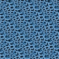Regular seamless intricate ellipses pattern light blue dark gray overlaying diagonally