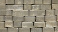 Regular shape blocks, texture, background. Paving slabs of gray blocks of flat shape. Grey pavement blocks Royalty Free Stock Photo