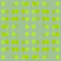 Regular squares pattern with wiggly lines lemon lime and light green on pale green vertically