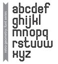 Regular stylish acute-angled geometric font with straight lines