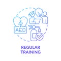 Regular training blue gradient concept icon