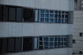 Regular vertical and horizontal lines of windows and balconies, an example of modern architecture