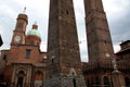 Chiesa di San Bartolomeo and the two towers, Bologna, Emilia-Romagna, Italy Royalty Free Stock Photo