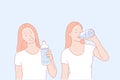Regular water drinking, healthy habit concept
