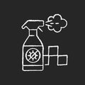 Regularly disinfected cab chalk white icon on black background Royalty Free Stock Photo