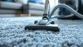 Regularly vacuuming carpets as part of a home cleaning routine. Concept Home Cleaning, Carpet Royalty Free Stock Photo