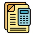 Regulated products calculator icon vector flat
