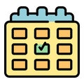 Regulated products calendar icon vector flat