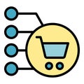 Regulated products cart icon vector flat